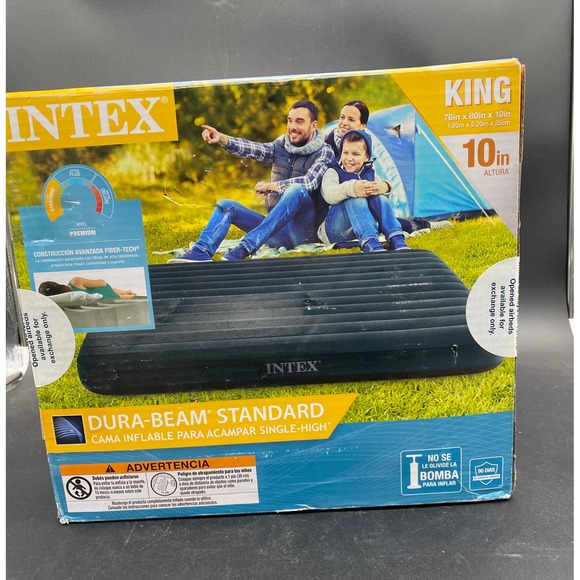 Intex Dura-Beam Standard King Single-High Camping Airbed 10in Blue 66168WL - Picture 3 of 5